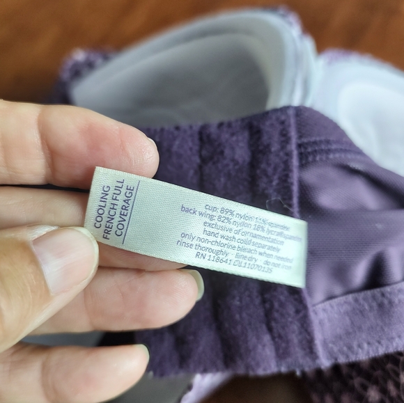Cacique French Full Cooling bra purple and white Size 44F - Picture 11 of 14